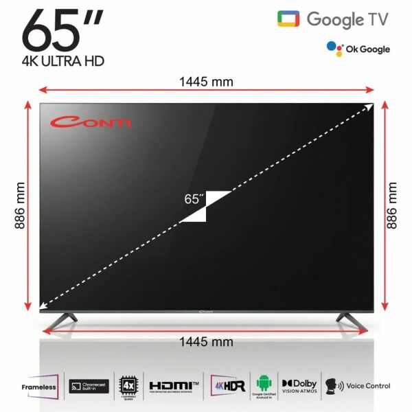 Conti CT65GT300U 65'' 165 Ekran Ultra HD 4K Smart Android Led TV