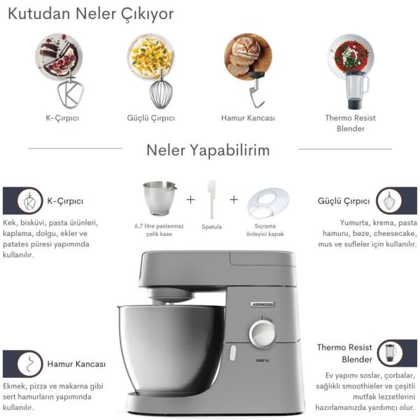 Kenwood KVL4110S Chef XL 1200W 6.7 Litre Stand Mikser