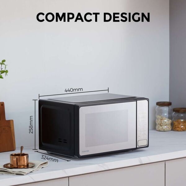 Toshiba MM2-EM20PF(MB) 20 Litre 800 W Dijital Mikrodalga Fırın - Aynalı Siyah