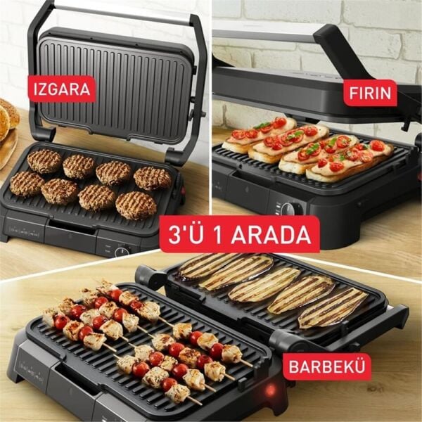 Tefal SuperGrill 3in1 XL 8 Dilim 2200 Watt Barbekü Izgara ve Tost Makinesi - 1510002834