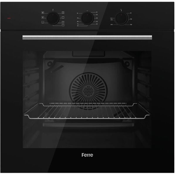 Ferre FlowArt QBL62CS - SS205 - D086 SA 7 Prog. Mekanik Turbo Ankastre Set - Siyah