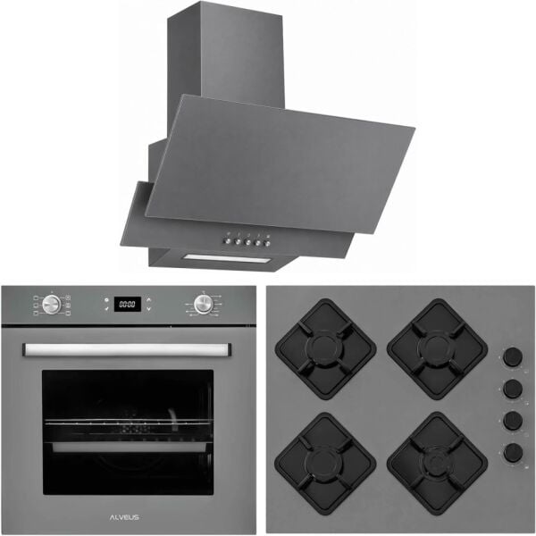 Alveus Set 13 MFA 627 - KLS 670 - F17 8 Prog. Dijital Turbo Ankastre Set - Gri