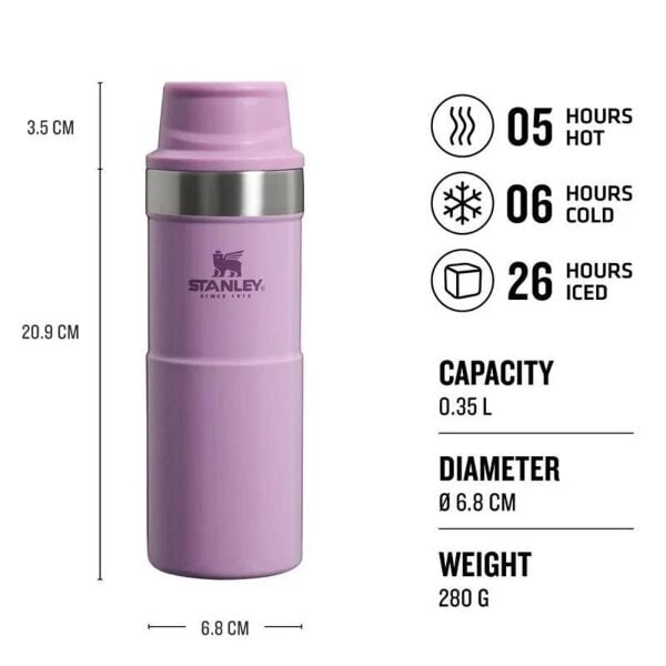 Stanley 10-09848-071 Klasik Trigger Action 0,35 Litre Çelik Termos Bardak - Lila