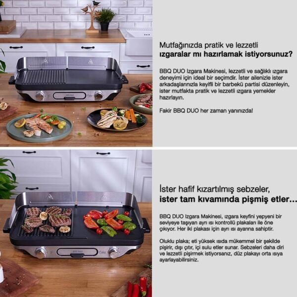 Fakir BBQ Duo 2200 Watt Döküm Plaka Elektrikli Izgara