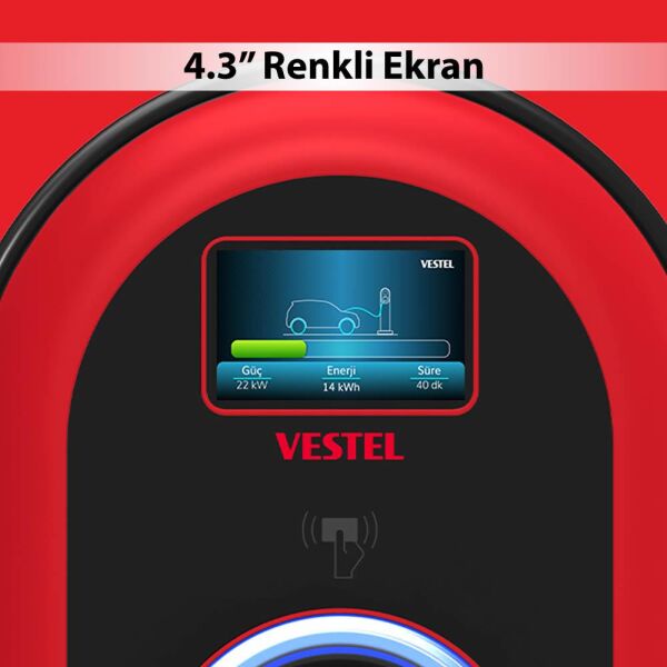 Vestel EVC04 Smart 22kW Kablolu Elektrikli Araç Şarj İstasyonu