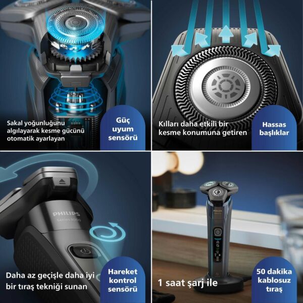 Philips S8692/35 Shaver 8000 Series Islak ve Kuru Tıraş Makinesi