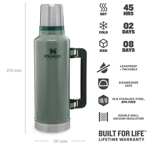 Stanley 10-07934-003 Klasik Vakumlu 1.9 Litre Çelik Termos - Yeşil