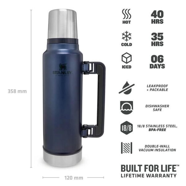 Stanley 10-08265-006  Klasik Vakumlu 1.4 Litre Çelik Termos - Lacivert