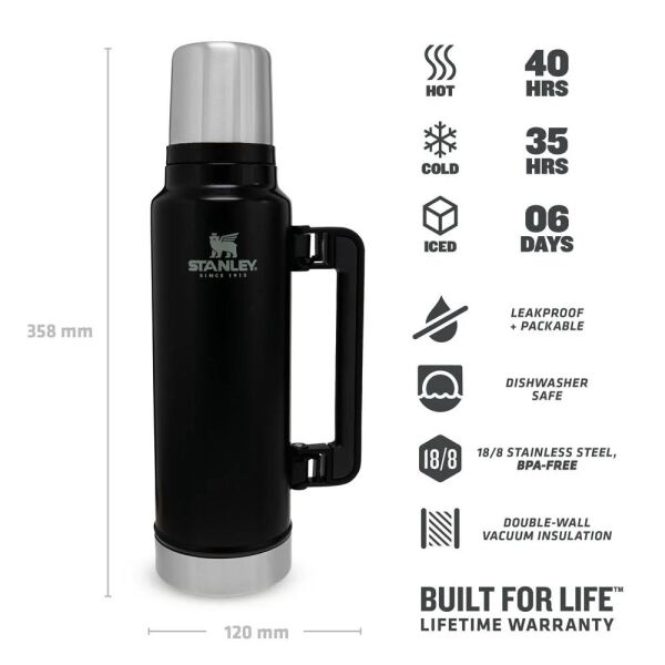 Stanley 10-08265-002 Klasik Vakumlu 1.4 Litre Çelik Termos - Siyah