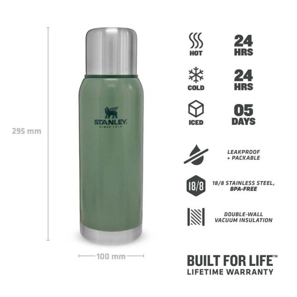 Stanley 10-01570-020 Adventure Vakumlu 1 Litre Çelik Termos - Yeşil