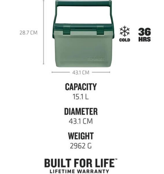 Stanley 10-01623-197 Adventure 15 Litre Taşınabilir Soğutucu Kamp Buzluğu - Yeşil