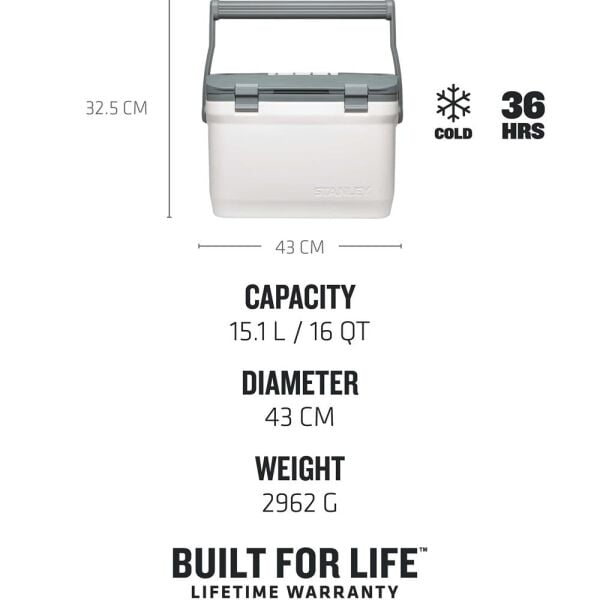 Stanley 10-01623-123 Adventure 15 Litre Taşınabilir Soğutucu Kamp Buzluğu - Beyaz