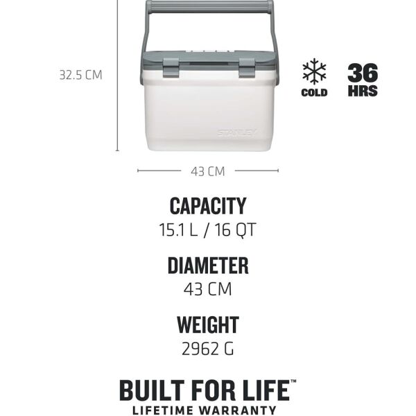 Stanley 10-01623-123 Adventure 15 Litre Taşınabilir Soğutucu Kamp Buzluğu - Beyaz