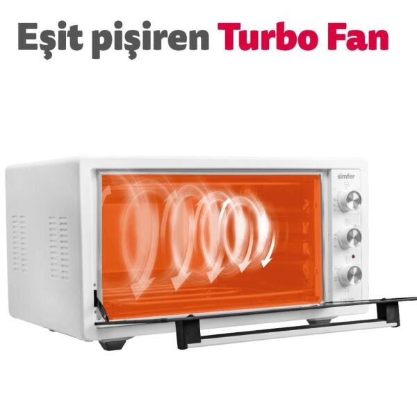 Simfer 4502 45 Litre Turbo Midi Fırın - Beyaz