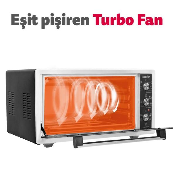 Simfer 4503 45 Litre Turbo Midi Fırın - İnox