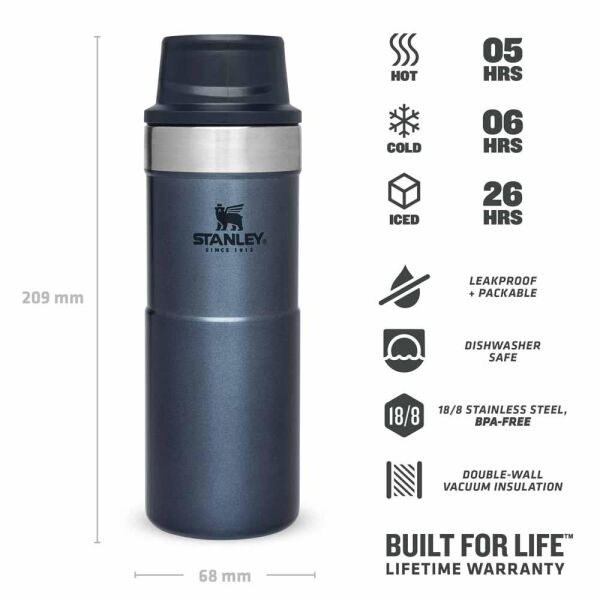 Stanley 10-09848-009 Klasik Trigger Action 0,35 Litre Çelik Termos Bardak - Lacivert