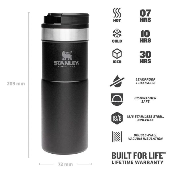 Stanley 10-09851-007 Klasik Neverleak 0,47 Litre Çelik Termos Bardak - Siyah