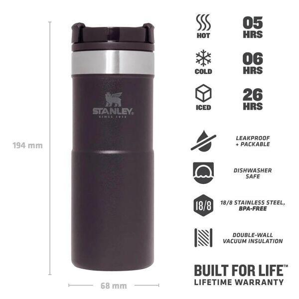 Stanley 10-09855-007 Klasik Neverleak 0,35 Litre Çelik Termos Bardak - Siyah