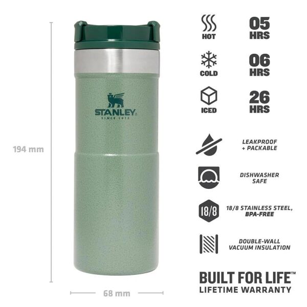 Stanley 10-09855-006 Klasik Neverleak 0,35 Litre Çelik Termos Bardak - Yeşil