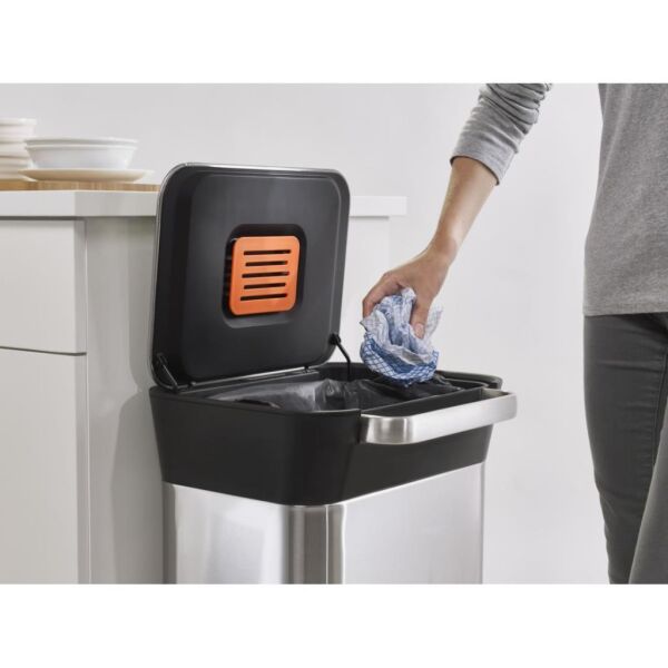 Joseph Joseph 30030 Titan 30 Litre Kompaktörlü Paslanmaz Çelik Çöp Kovası