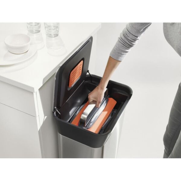 Joseph Joseph 30030 Titan 30 Litre Kompaktörlü Paslanmaz Çelik Çöp Kovası