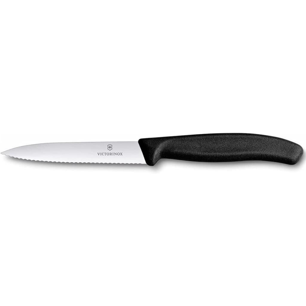 Victorinox 6.7733 SwissClassic 10cm Tırtıklı Soyma Bıçağı - Siyah