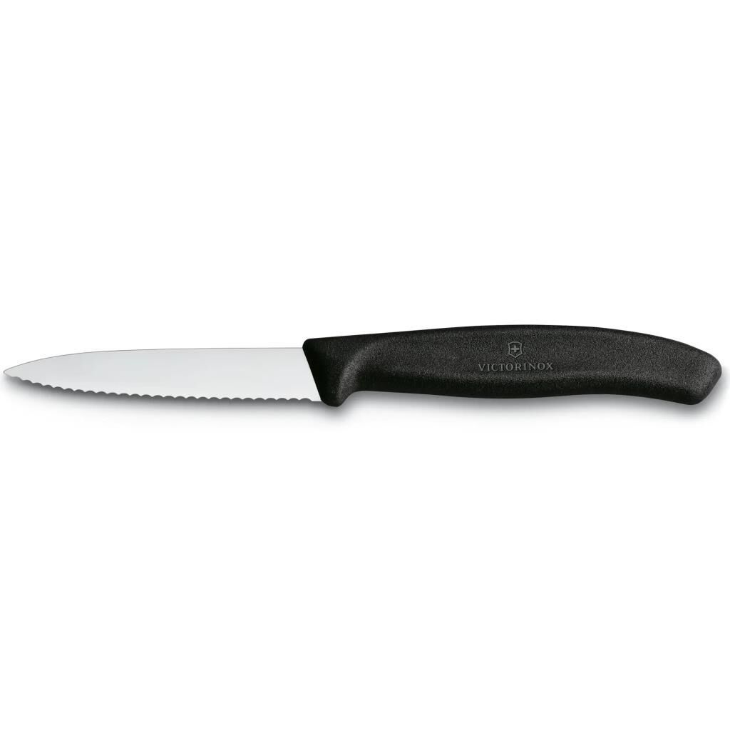 Victorinox 6.7633 SwissClassic 8cm Tırtıklı Soyma Bıçağı - Siyah