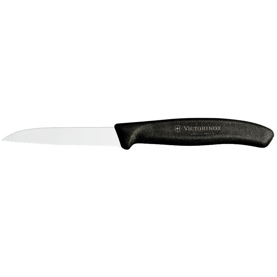 Victorinox 6.7433 SwissClassic 8cm Tırtıklı Soyma Bıçağı - Siyah