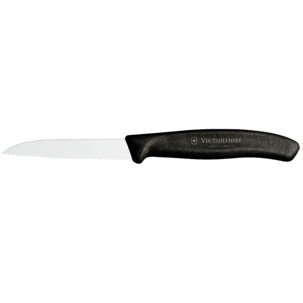 Victorinox 6.7433 SwissClassic 8cm Tırtıklı Soyma Bıçağı - Siyah