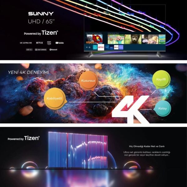 Sunny SN55FMN501 Frameless 55'' 139 Ekran 4K Tizen Smart Wifi Led TV