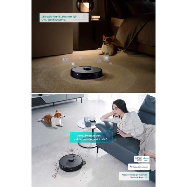 Tcl Sweeva 6000 Akıllı Robot Süpürge - Siyah