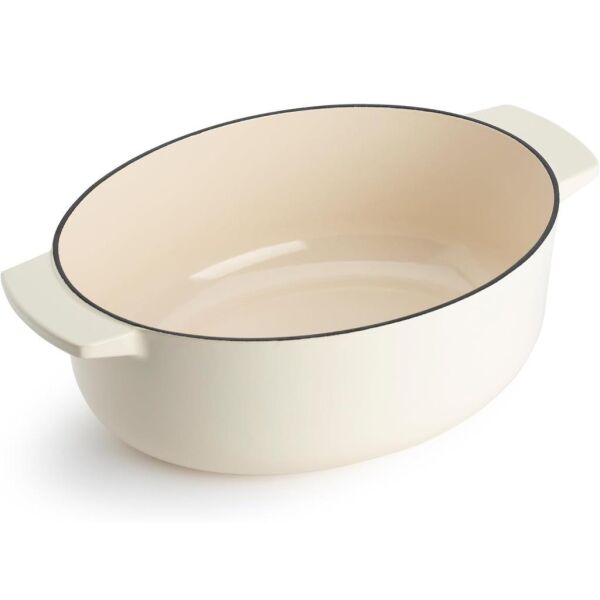 KitchenAid CC006062-001 5.6 Litre 30 cm. Oval Döküm Demir Tencere - Krem