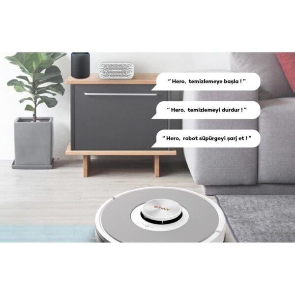 Sunny Hero Power Plus Mop Fonksiyonlu Akıllı Robot Süpürge - Beyaz