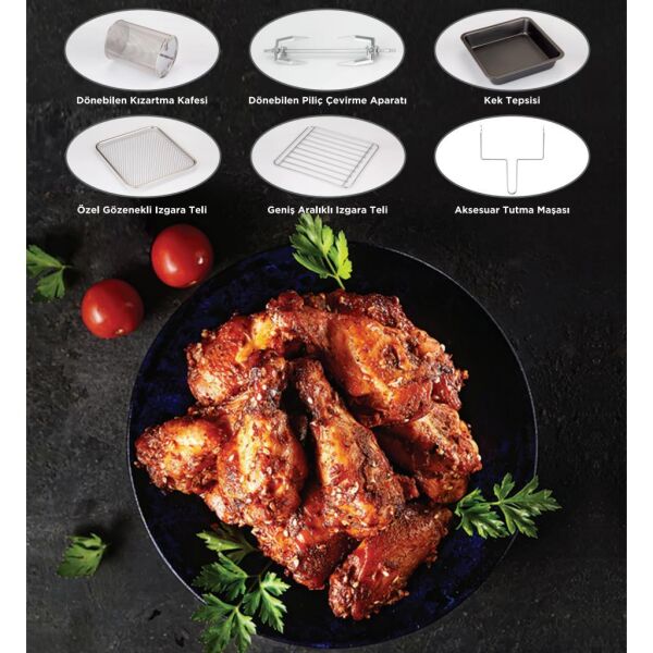 Onvo OVFRY09 Oven Airfryer 12 Litre Multifonksiyonel Sıcak Hava Fritözü & Fırın