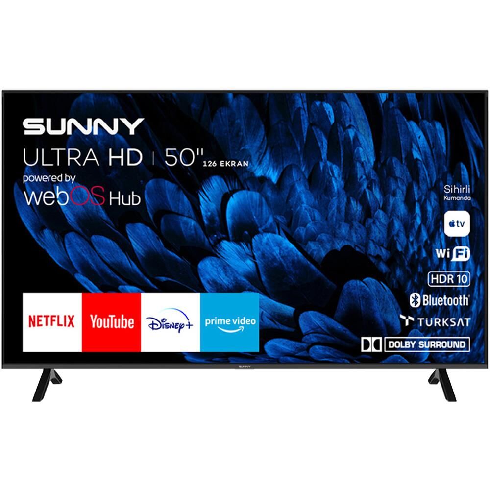 Sunny SN50FMN252 Frameless 50'' 126 Ekran 4K webOS 2.0 Smart Wifi Led TV