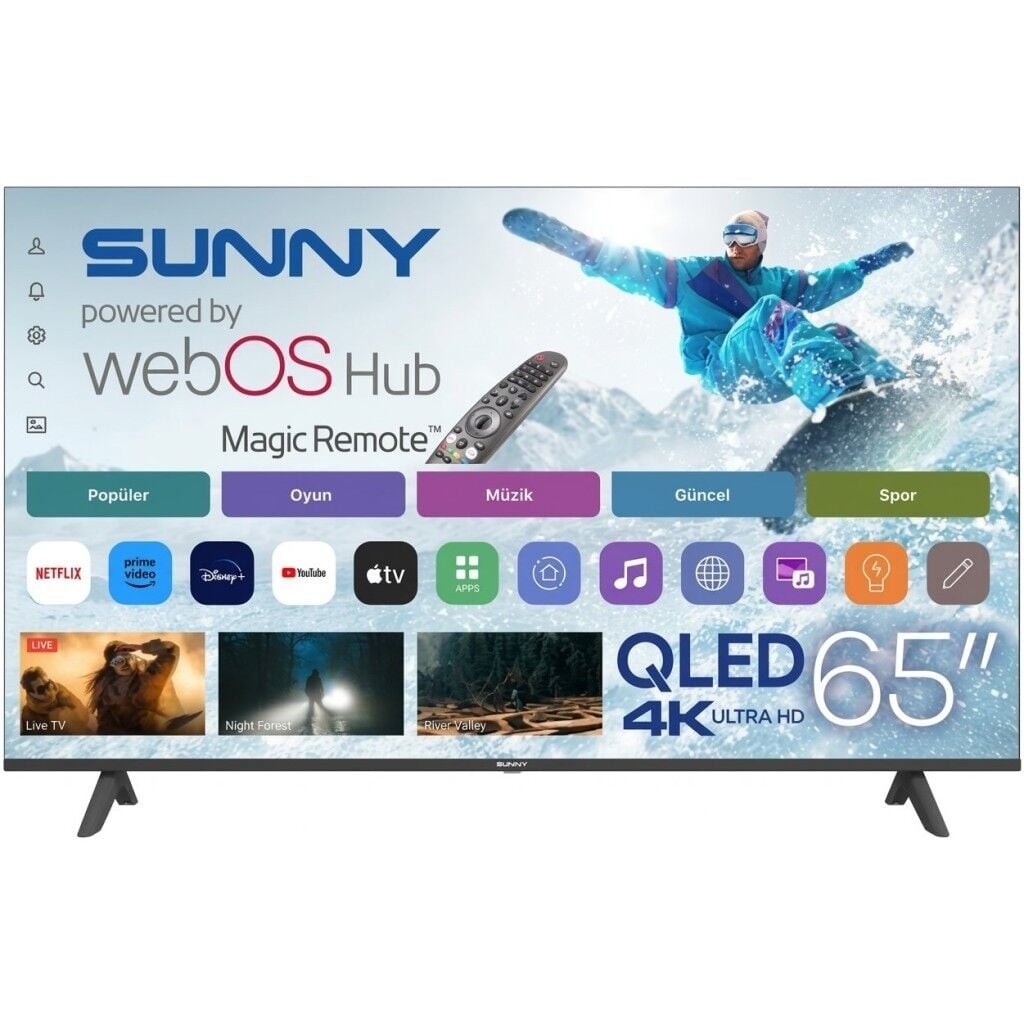 Sunny SN65QUMLN 65'' 165 Ekran Ultra HD 4K Smart webOS QLED TV