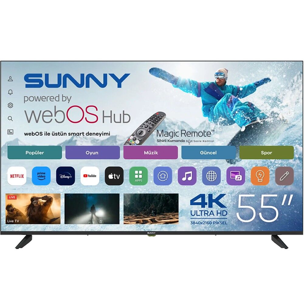 Sunny SN55QUPRL 55'' 140 Ekran Ultra HD 4K Smart webOS QLED TV