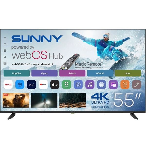 Sunny SN55QUPRL 55'' 140 Ekran Ultra HD 4K Smart webOS QLED TV