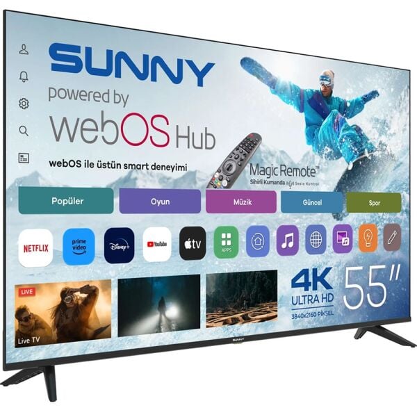 Sunny SN55QUPRL 55'' 140 Ekran Ultra HD 4K Smart webOS QLED TV