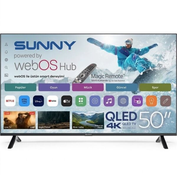 Sunny SN50QUPRL 50'' 127 Ekran Ultra HD 4K Smart webOS QLED TV