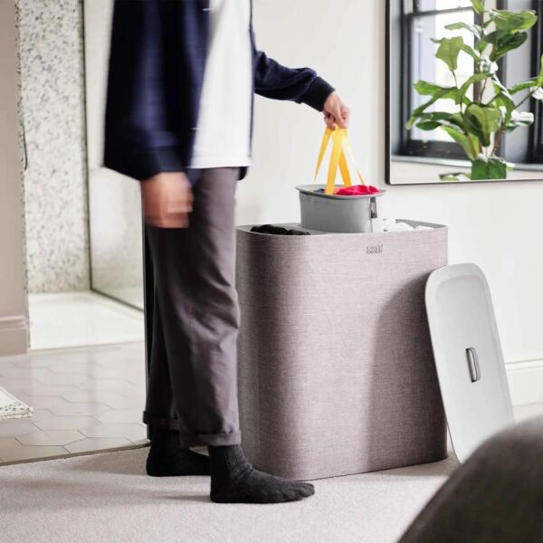 Joseph Joseph 50024 Tota Trio 90 Litre 3 Bölmeli Çamaşır Ayırma Sepeti - Gri