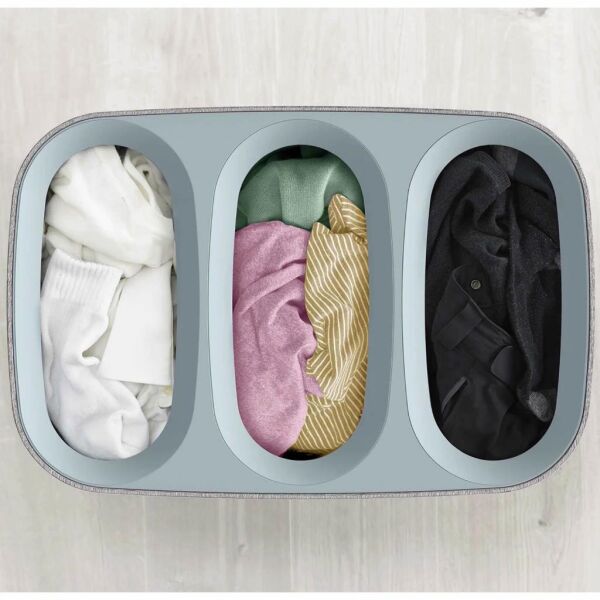 Joseph Joseph 50024 Tota Trio 90 Litre 3 Bölmeli Çamaşır Ayırma Sepeti - Gri