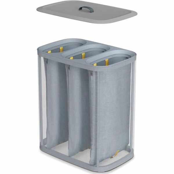 Joseph Joseph 50024 Tota Trio 90 Litre 3 Bölmeli Çamaşır Ayırma Sepeti - Gri
