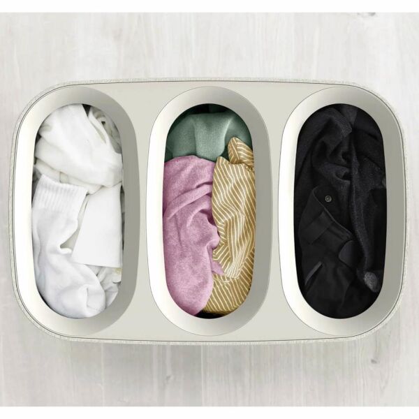 Joseph Joseph 50021 Tota Trio 90 Litre 3 Bölmeli Çamaşır Ayırma Sepeti - Ekru