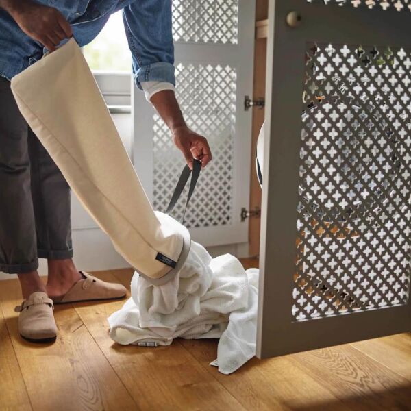 Joseph Joseph 50021 Tota Trio 90 Litre 3 Bölmeli Çamaşır Ayırma Sepeti - Ekru