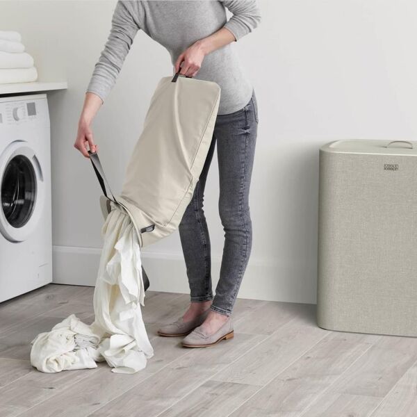 Joseph Joseph 50021 Tota Trio 90 Litre 3 Bölmeli Çamaşır Ayırma Sepeti - Ekru