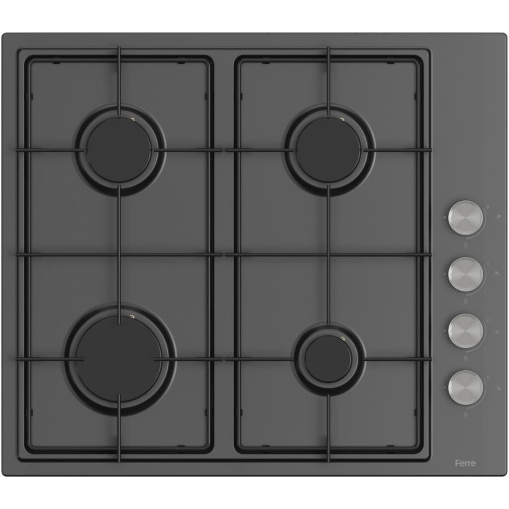 Ferre DS 202 4 Gözü Gazlı Gaz Emniyetli Emaye Ankastre Ocak - Siyah