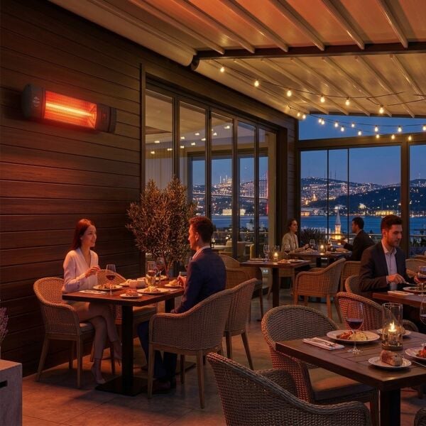 Mirkraft Warmista 3000 Watt 3 Kademe Uzaktan Kumandalı Halojen Dış Mekan Isıtıcı