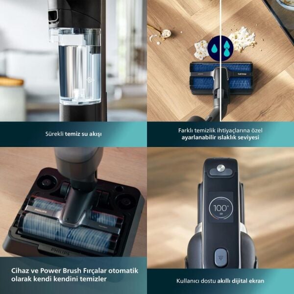 Philips XW9463/11 Aqua Trio 9000 Serisi Islak & Kuru 25,2 V Kablosuz Dikey Şarjlı Süpürge
