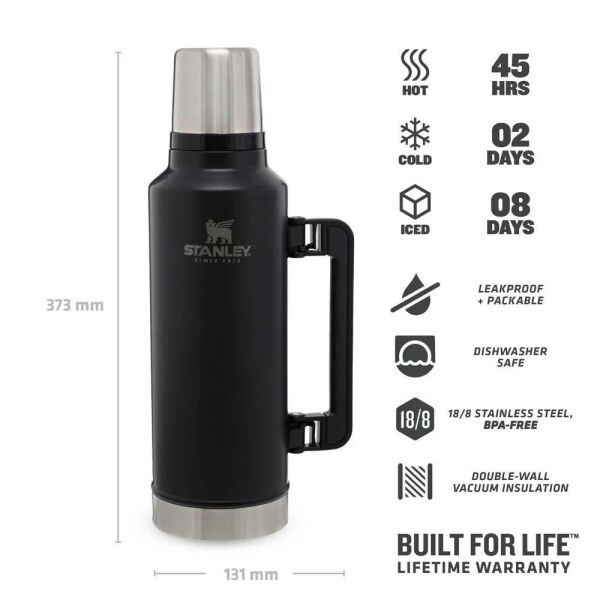 Stanley 10-07934-004 Klasik Vakumlu 1.9 Litre Çelik Termos - Siyah